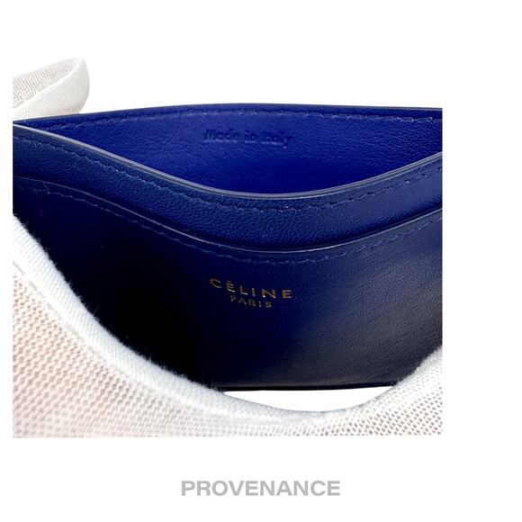 🔴 Celine Logo Card Holder Wallet - Two-Tone Blue Tan - Picture 5 of 7